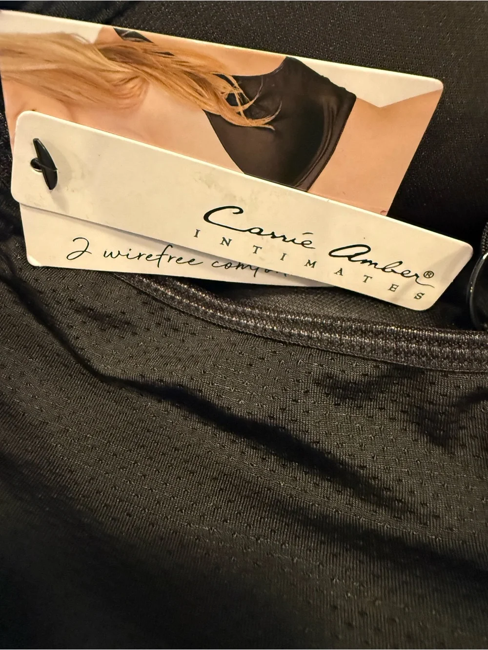 Carrie Amber Intimates black wire free comfort bra SZ 38D -one bra